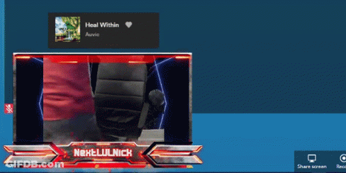 Man Sitting In Chair With Song Heal Within Playing GIF