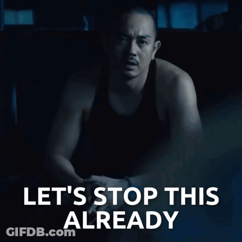 Man Sitting In Dark Room Let's Stop This Already GIF