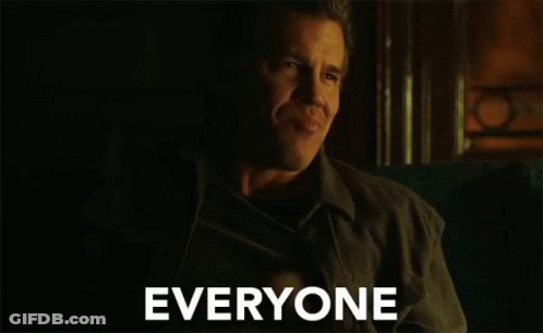 Man Sitting In Dark Room Saying Everyone GIF