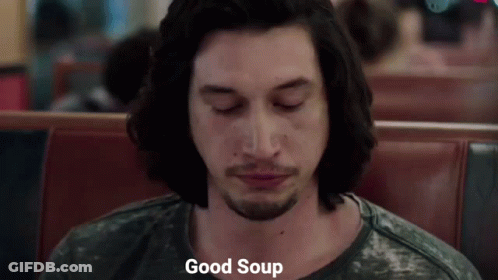Man Sitting In Diner Eyes Closed Good Soup GIF