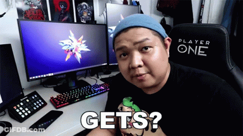 Man Sitting In Front Of Computer With Gets Shirt GIF