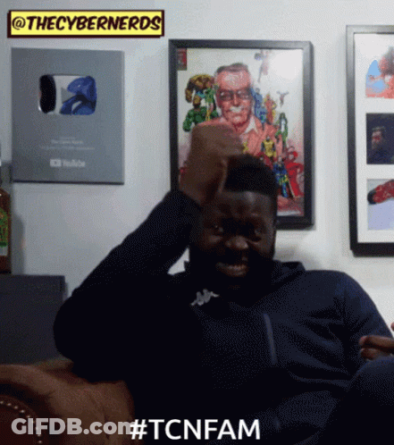 Man Sitting In Front Of Cybernerds Sticker GIF