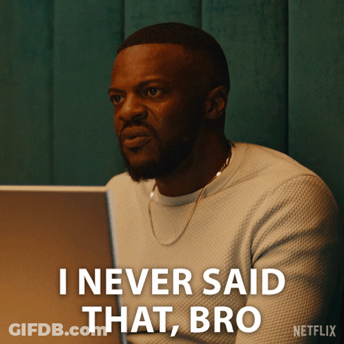 Man Sitting In Front Of Laptop Saying I Never Said That Bro GIF