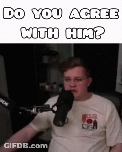Man Sitting In Front Of Microphone Do You Agree GIF