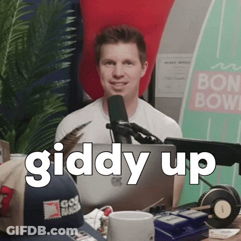 Man Sitting In Front Of Microphone Giddy Up GIF