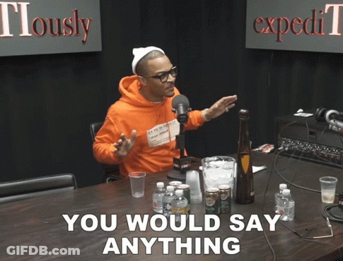 Man Sitting In Front Of Microphone Saying Anything GIF