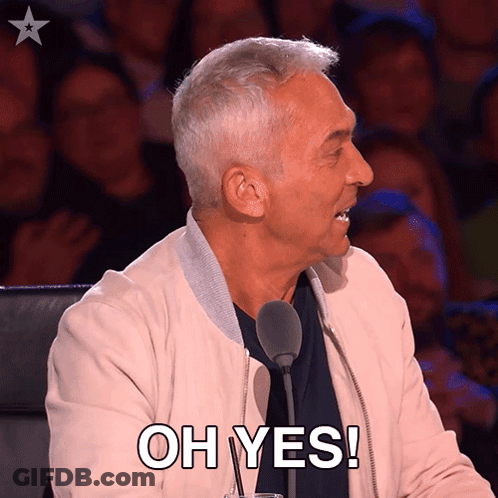 Man Sitting In Front Of Microphone With Oh Yes GIF