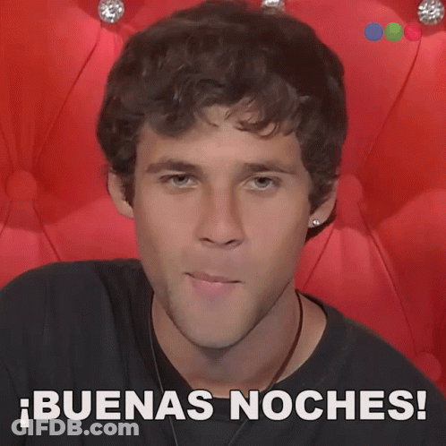 Man Sitting In Front Of Red Couch Buenas Noches GIF