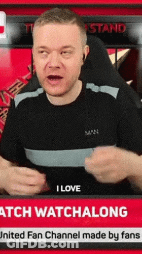 Man Sitting In Front Of Screen Saying I Love Watch Watchalong GIF