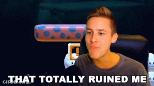 Man Sitting In Front Of Screen Saying That Totally Ruined Me GIF