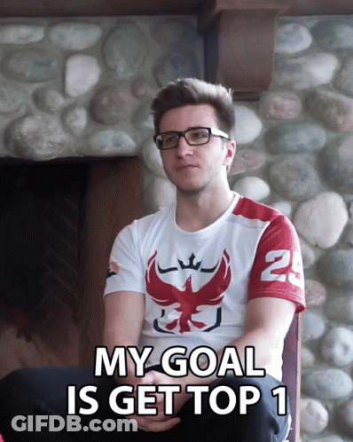 Man Sitting In Front Of Stone Wall My Goal Is Get Top 1 GIF