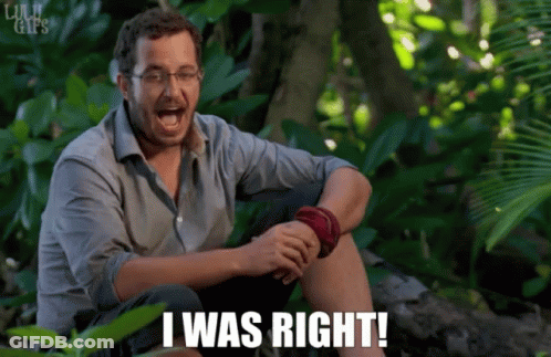 Man Sitting In Jungle Saying I Was Right GIF