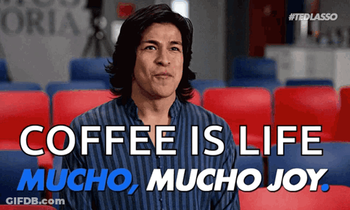 Man Sitting In Stadium Coffee Is Life GIF