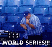 Man Sitting In Stadium World Series GIF