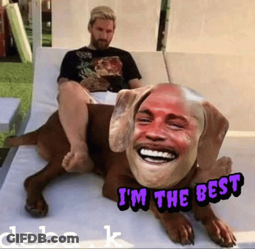 Man Sitting Next To Dog Saying I'm The Best GIF