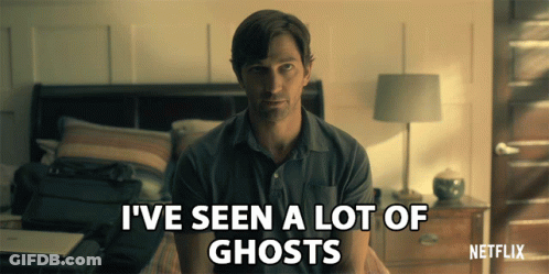 Man Sitting On Bed I've Seen A Lot Of Ghosts GIF