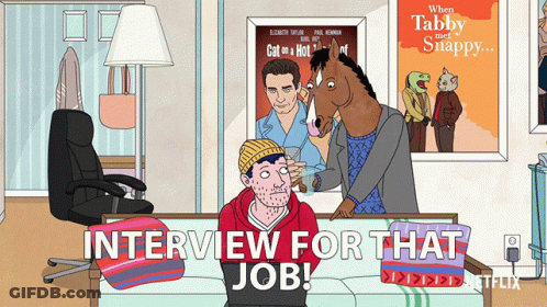 Man Sitting On Bed Saying Interview For That Job GIF