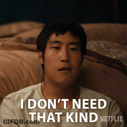 Man Sitting On Bed Says I Don't Need That Kind GIF