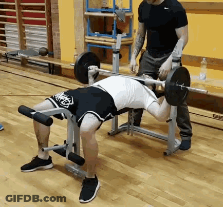 Man Sitting On Bench Lifting Barbell GIF