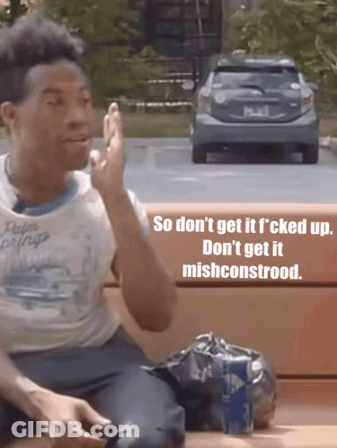 Man Sitting On Bench Saying So Don't Get It GIF