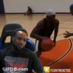 Man Sitting On Chair On Basketball Court Flightreactss GIF