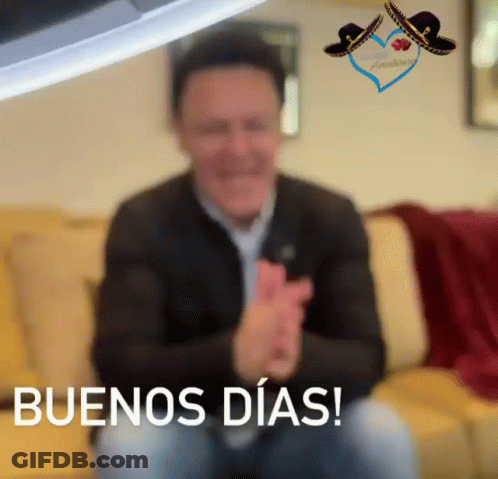 Man Sitting On Couch Buenos Dias GIF