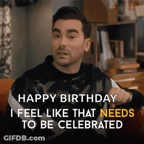 Man Sitting On Couch Happy Birthday GIF