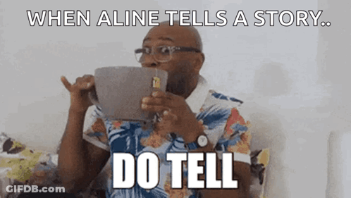 Man Sitting On Couch Holding Tablet When Aline Tells Story GIF
