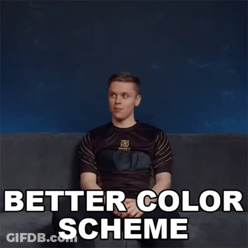 Man Sitting On Couch Saying Better Color Scheme GIF