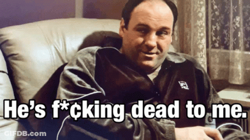 Man Sitting On Couch Saying Hes Dead To Me GIF