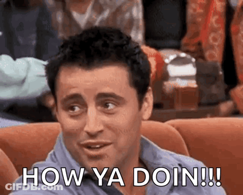 Man Sitting On Couch Saying How Ya Doin GIF