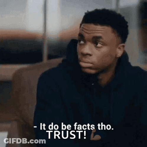 Man Sitting On Couch Saying It Do Be Facts Tho Trust GIF