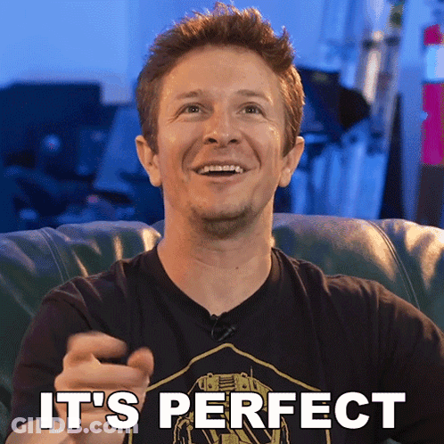 Man Sitting On Couch Saying Its Perfect GIF