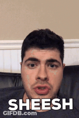 Man Sitting On Couch Saying Sheesh GIF