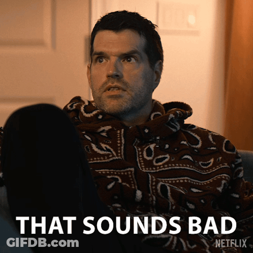 Man Sitting On Couch Saying That Sounds Bad GIF