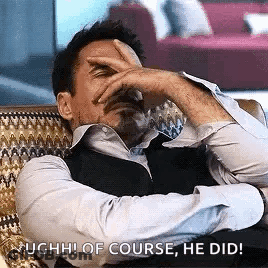 Man Sitting On Couch Saying Ughh GIF