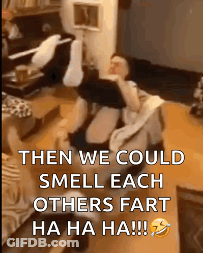 Man Sitting On Couch Smelling Farts GIF