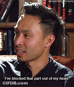 Man Sitting On Couch With Blocked Out Head GIF