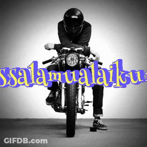 Man Sitting On Motorcycle Saying Salam Mualaikau GIF