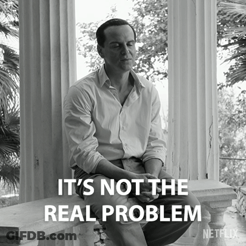 Man Sitting On Porch Saying It's Not The Real Problem GIF