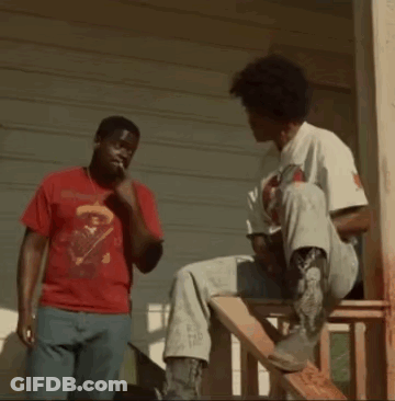 Man Sitting On Porch With Lets Go Boi GIF