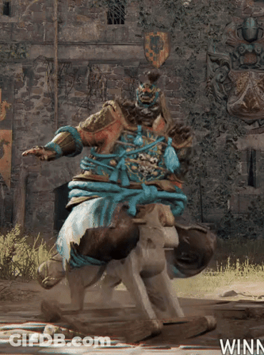 Man Sitting On Rocking Horse GIF