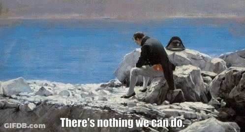 Man Sitting On Rocks Saying Nothing We Can Do GIF