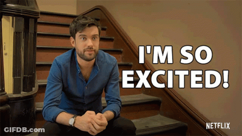Man Sitting On Stairs I'm So Excited GIF
