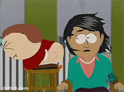 Man Sitting On Stool Next To Woman GIF