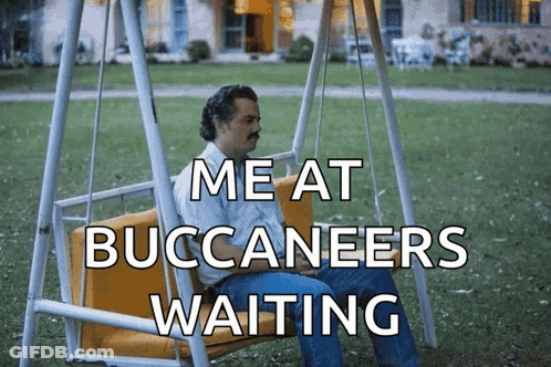 Man Sitting On Swing Me At Buccaneers Waiting GIF