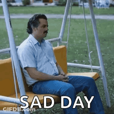 Man Sitting On Swing Saying Sad Day GIF