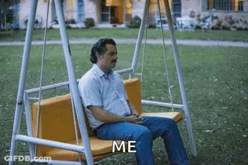 Man Sitting On Swing With Me GIF