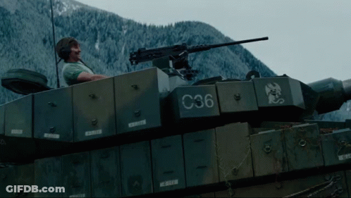 Man Sitting On Tank C36 GIF