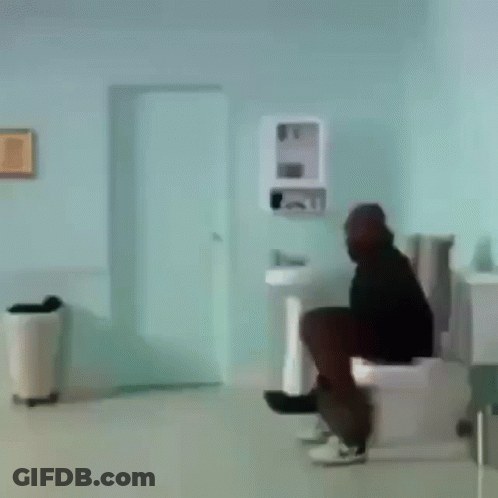 Man Sitting On Toilet GIF